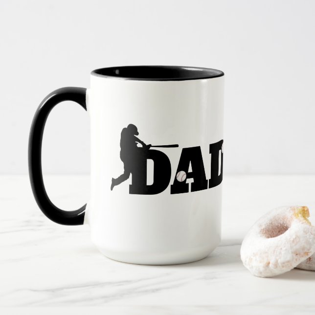 Custom Dad Baseball  Mug (With Donut)
