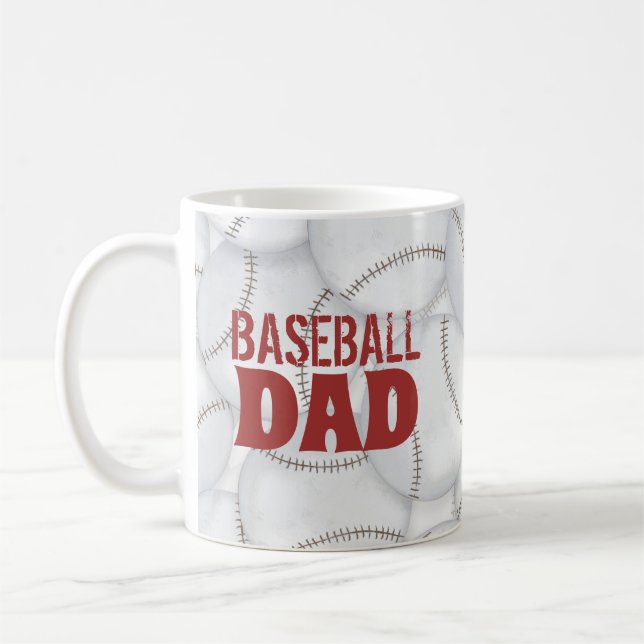 Custom Dad Baseball Personalised Coffee Mug (Left)