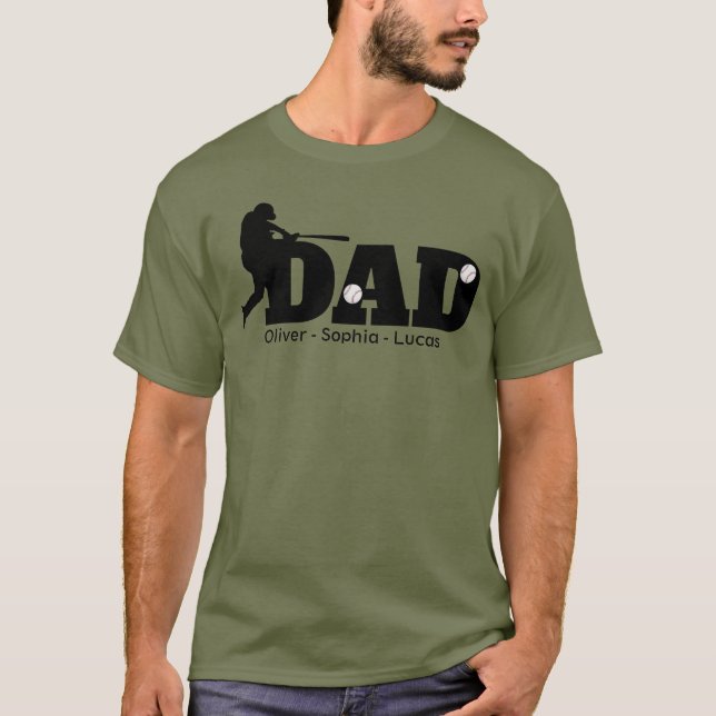 Custom Dad Baseball T-Shirt (Front)