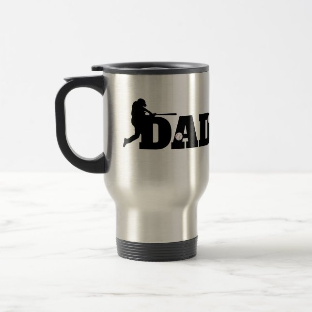 Custom Dad Baseball  Travel Mug (Left)