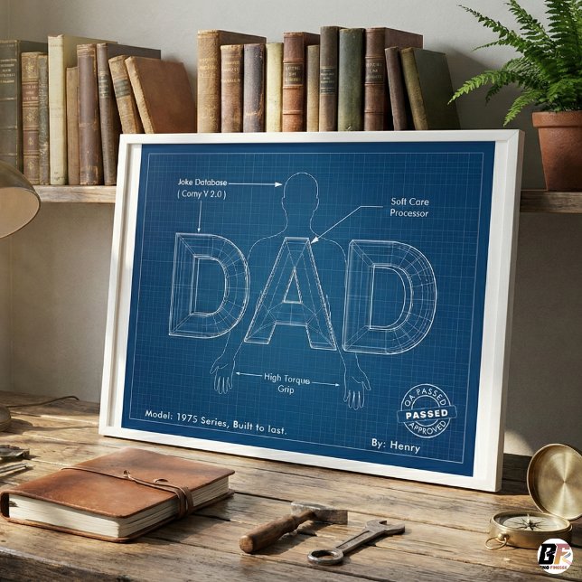 Custom Dad Blueprint Poster - Funny "Built to Last (Creator Uploaded)