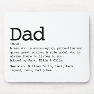 Custom Dad Definition Black And White Mouse Mat