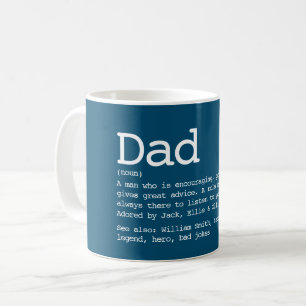 Custom Dad Definition Father's Day Blue Coffee Mug