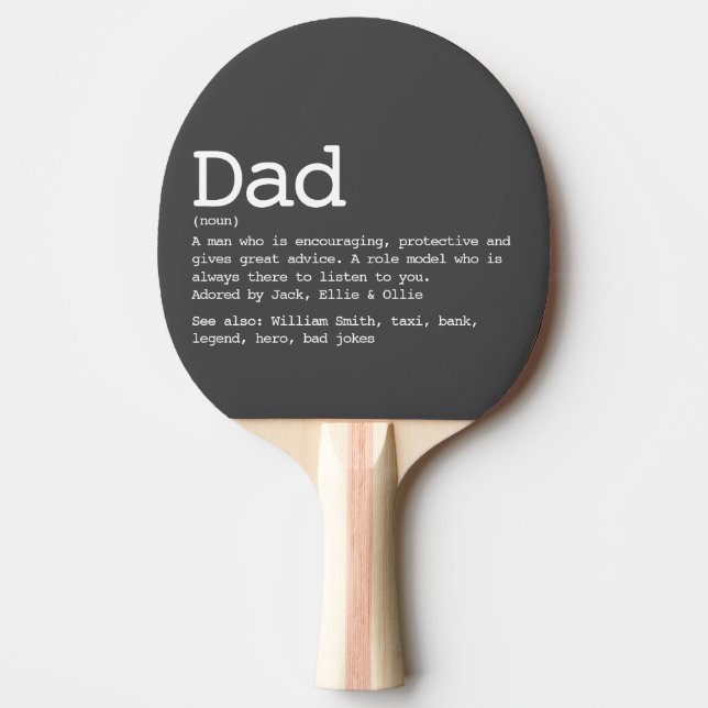Custom Dad Definition Father's Day Grey Ping Pong Paddle (Front)