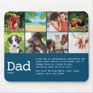Custom Dad Definition Fathers Day Photo Blue Mouse Mat
