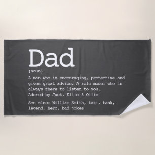 Custom Dad Definition Modern Grey Beach Towel