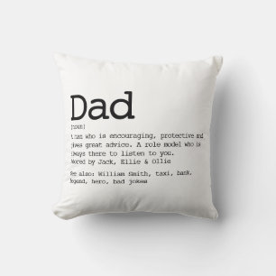 Custom Dad Definition Modern Typography Cushion