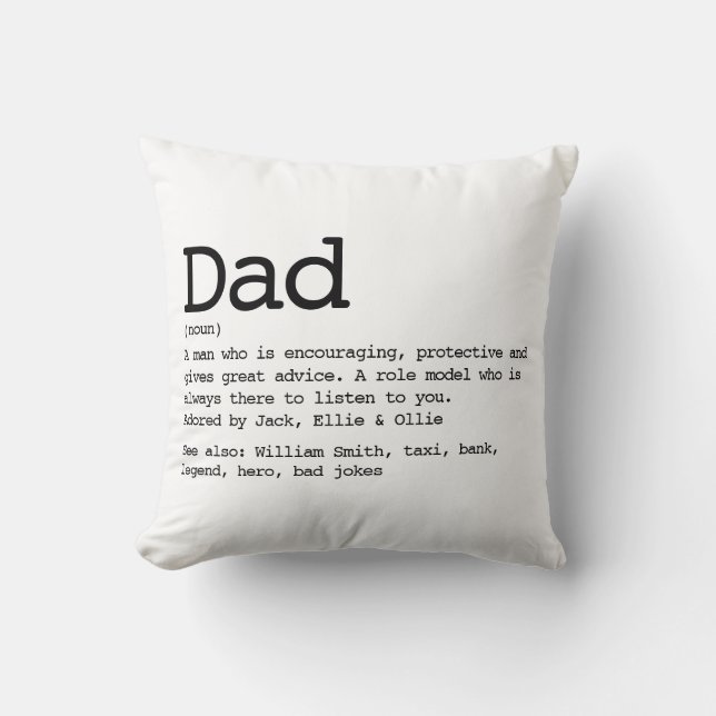 Custom Dad Definition Modern Typography Cushion (Front)