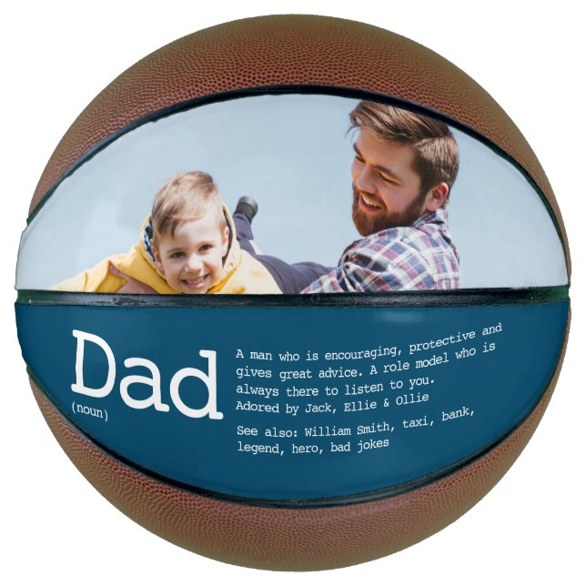 Custom Dad Definition Photo Blue Basketball (Front)