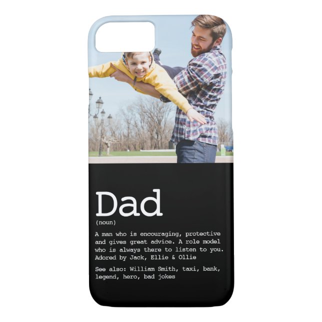 Custom Dad Definition Photo Modern Black Case-Mate iPhone Case (Back)