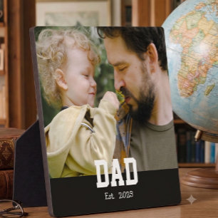 Custom Dad Established Modern Bold Text Plaque