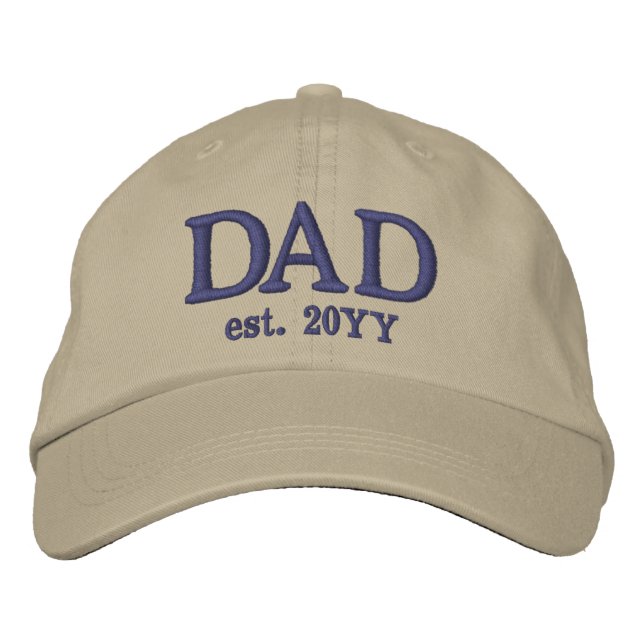 Custom Dad Established New Dad Gift Embroidered Hat (Front)