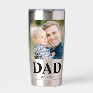 Custom Dad Established Photo Fathers Day Insulated Tumbler