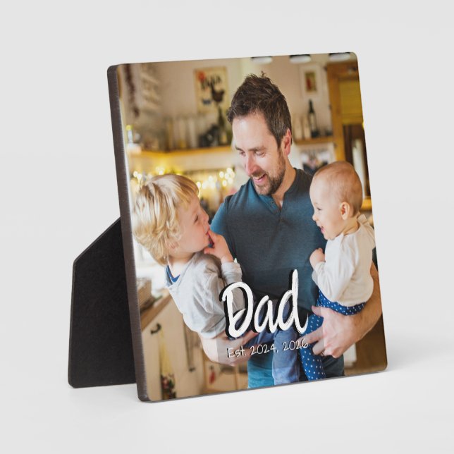 Custom Dad Established Photo Plaque (Front)