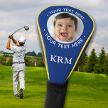 Custom Dad Grandpa Family Photo Stylish Monogram Golf Head Cover<br><div class="desc">Introducing our personalised golf head cover, the perfect addition to any golfer's club swag. Our head cover features a sleek and modern design, with the option to add a monogram initials and personalised text. The cover is designed to fit snugly over your golf club, providing protection and style on the...</div>