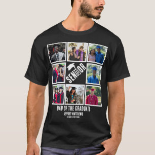 Custom Dad of the Senior graduate 8 Photo Collage T-Shirt