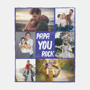 Custom Dad Photo Gift from Kids for Father’s Day Fleece Blanket