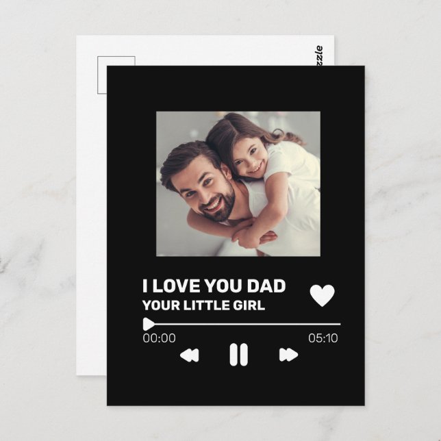 Custom Dad Record Display Gift Father's Day Card (Front/Back)