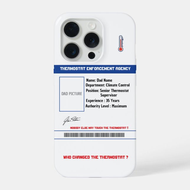 Custom Dad Thermostat Agency Phone Case (Back)