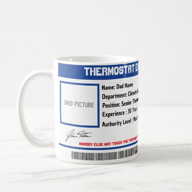 Custom Dad Thermostat Supervisor Mug (Left)