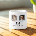 Custom Dad with 2 Kids Photos Gift Espresso Cup<br><div class="desc">Make Dad’s day extra special with this custom espresso cup, featuring two personalised photo frames and the heartfelt message: “You are our favourite.” Perfect for Father’s Day, birthdays, or just to show appreciation, this charming little cup is a daily reminder of love from his little ones. Easily add two pictures...</div>