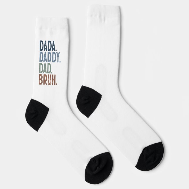 Custom DADA DADDY DAD BRUH FATHERS DAY Socks (Right)