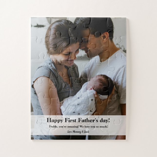 Custom Daddy Family Photo First Father's day Jigsaw Puzzle (Vertical)