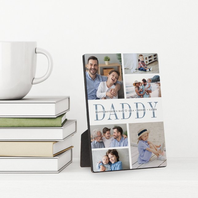 Custom Daddy Father's Day Kids Photo Collage Plaque (Creator Uploaded)