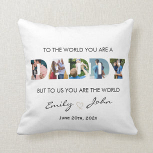  Custom Daddy Father's Day Photo Collage Cushion