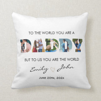  Custom Daddy Father's Day Photo Collage Cushion