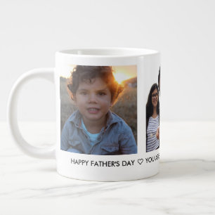 Custom Daddy Father's Day Photo Collage Large Coffee Mug