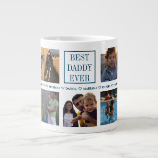 Custom Daddy Father's Day Photo Collage Large Coffee Mug