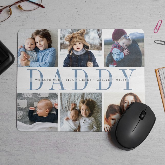 Custom Daddy Father's Day Photo Collage Mouse Mat (Creator Uploaded)