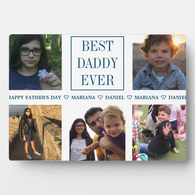 Custom Daddy Father's Day Photo Collage Plaque (Front)