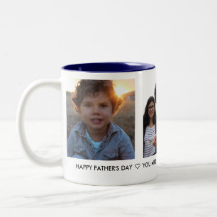 Custom Daddy Father's Day Photo Collage Two-Tone Coffee Mug