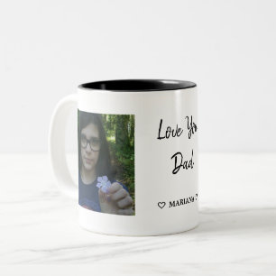 Custom Daddy Father's Day Photo Collage Two-Tone Coffee Mug