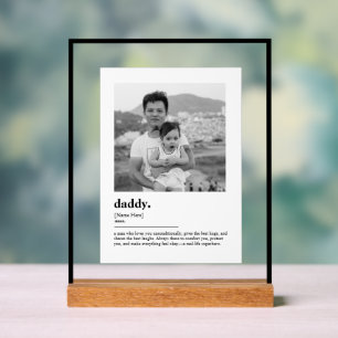 Custom Daddy Gift Dictionary Definition Photo Acrylic Sign