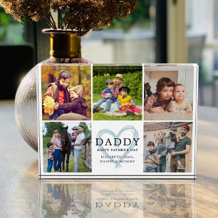 Custom Daddy Happy Father's Cute Picture Collage Photo Block