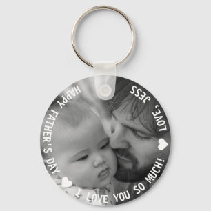 Custom Daddy Keychain, I Love You Daddy Photo Keyc Key Ring