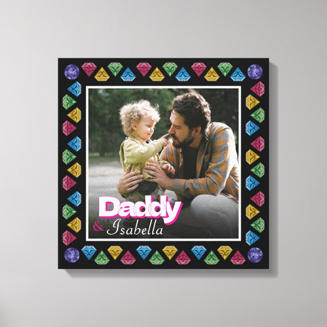 Custom Daddy & Me Photo Keepsake – Personalised  Canvas Print (Front)