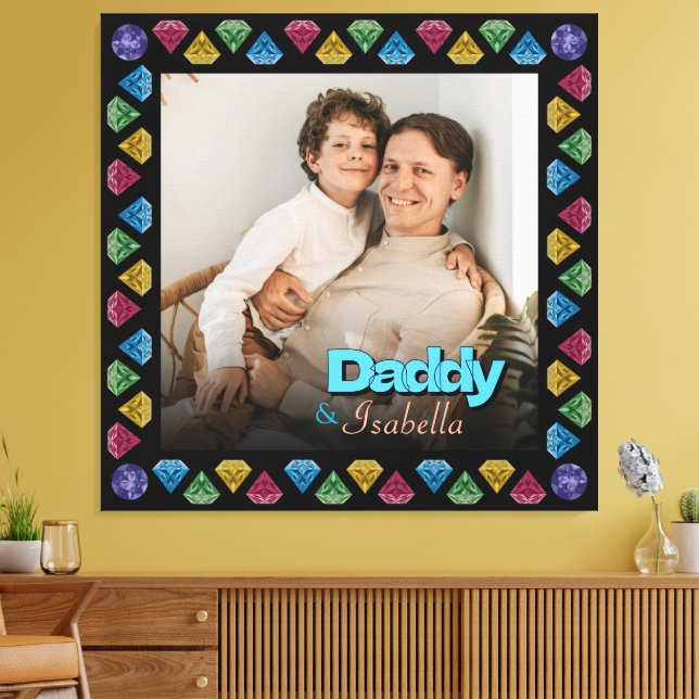 Custom Daddy & Me Photo Keepsake – Personalised  Canvas Print (Insitu(LivingRoom))