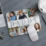 Custom Daddy Photo Collage & Kids Names Mouse Mat<br><div class="desc">Create a cool custom gift for the best dad ever with this photo collage mousepad. Use the templates to add 6 photos,  and personalise with his children's names or a custom message in the centre,  overlaid on "DADDY" in soft blue lettering. Makes an awesome unique gift for Father's Day!</div>