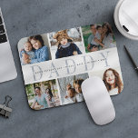 Custom Daddy Photo Collage & Kids Names Mouse Mat<br><div class="desc">Create a cool custom gift for the best dad ever with this photo collage mousepad. Use the templates to add 6 photos,  and personalize with his children's names or a custom message in the center,  overlaid on "DADDY" in soft gray lettering. Makes an awesome unique gift for Father's Day!</div>