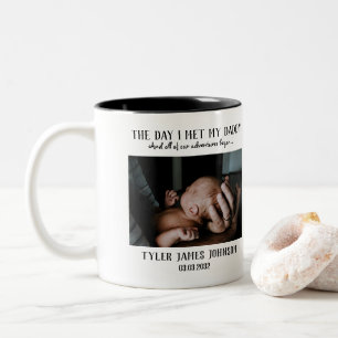 Custom Daddy Photo First Father's Day   Two-Tone Coffee Mug