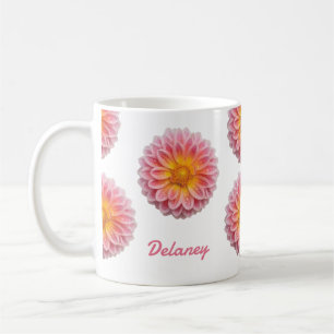 Custom Dahlia and Dew Drops Coffee Mug