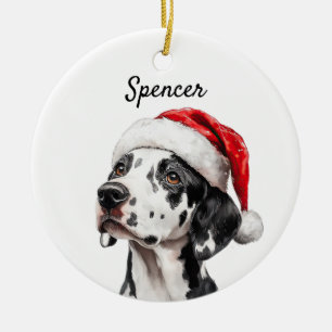 Custom Dalmatian Dog Ceramic Tree Decoration