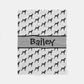 Custom Dalmatian Dog Silhouette Fleece Blanket