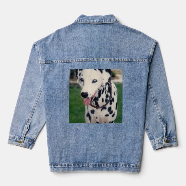 Custom Dalmatian Dog Upload Your Pet's Photo    Denim Jacket (Back)