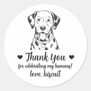 Custom Dalmatian Dog Wedding Favour Stickers