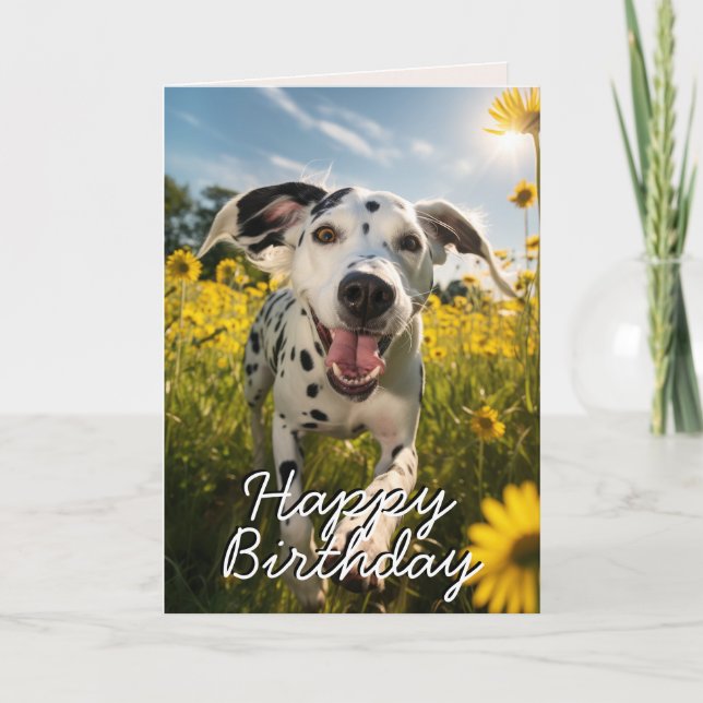 Custom Dalmatian Happy Birthday Card (Front)